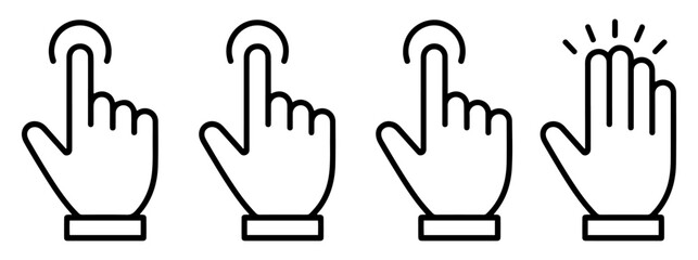 Fototapeta premium hand gesture swipe tap icon set