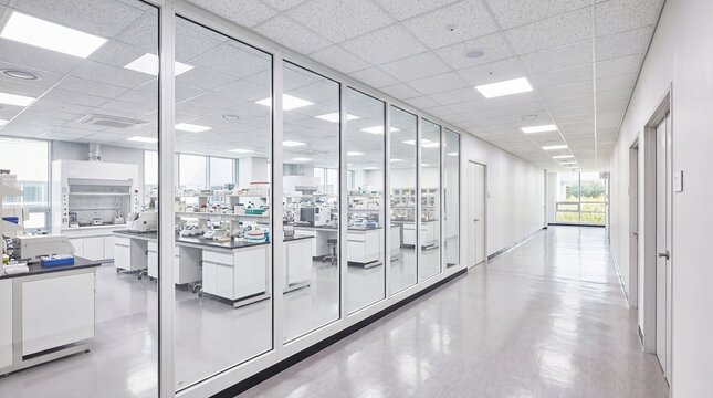 Contemporary technology campus with panoramic windows