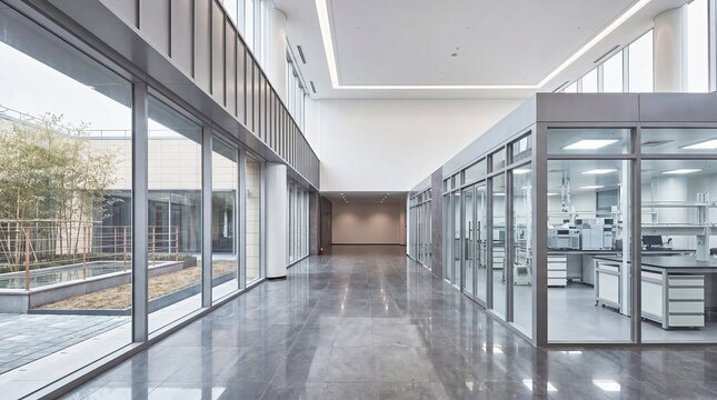 Contemporary technology campus with copy space