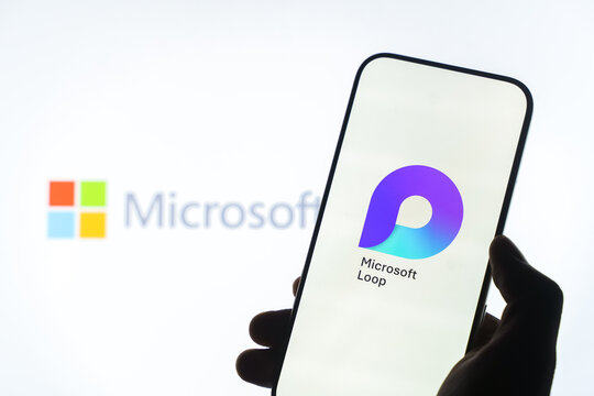 Microsoft Loop logo is displayed on a smartphone screen in Bangalore, India, on June 25, 2026
