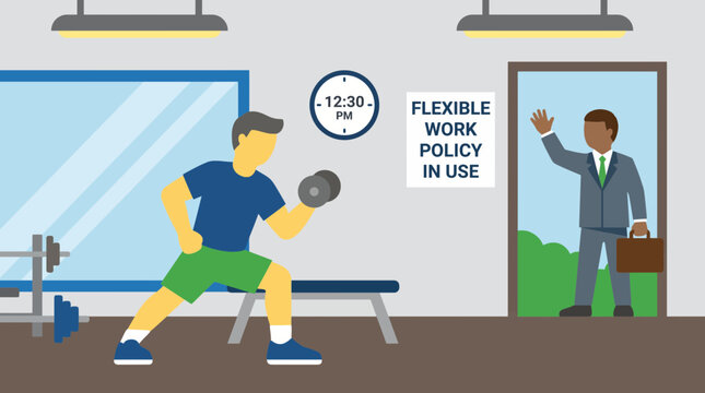 Employee Gym Session During Midday Using Flexible Work Policy