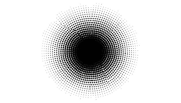 Halftone dot circle gradient radial pattern with halftone