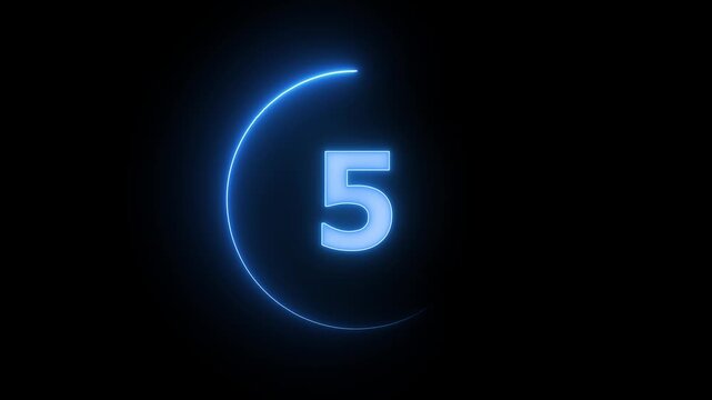 40 second countdown timer animation, neon number text glowing from 0 to 40, with attractive circle animation. Circle countdown timer 40 second animation graphics transparent background electric saber