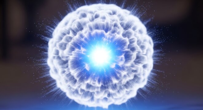 Microscopic view of a spherical virus particle structure.