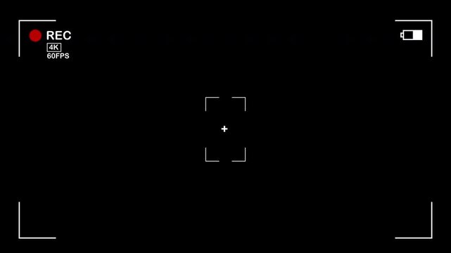 Digital camera recording screen overlay with viewfinder interface