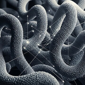 Close up scanning electron microscope image of pollen grains.