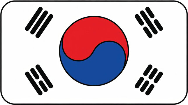 South Korean flag symbol Taegeukgi.