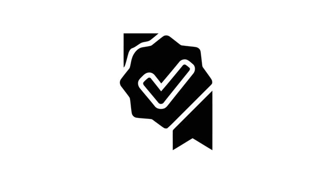 Black and white check mark icon.