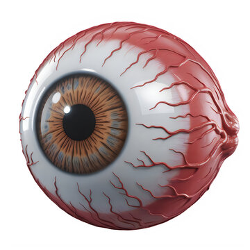 Bloody human eye with red veins