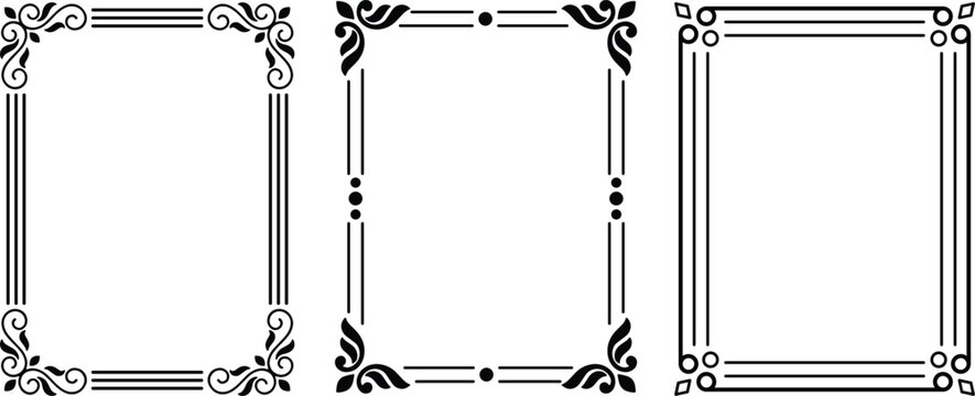 Vintage ornate border frames for photo or text decoration