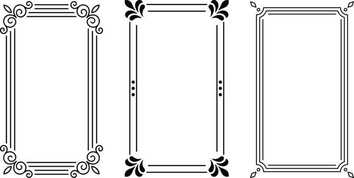 Vintage ornate border frames for photo or text decoration