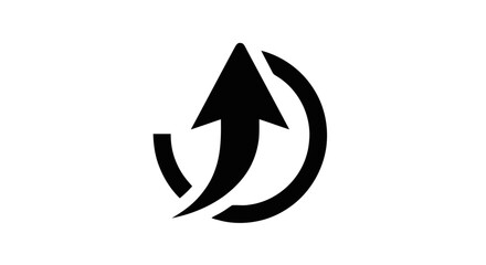 Fototapeta premium Black Arrow Circular Motion Symbol.