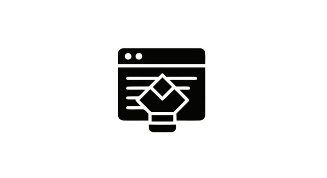 Black and white web design symbol.