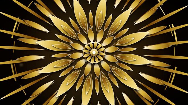 Golden organic vine geometric mandala growing natural floral patterns