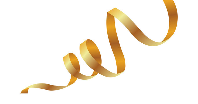 Golden ribbon on transparent background, PNG image