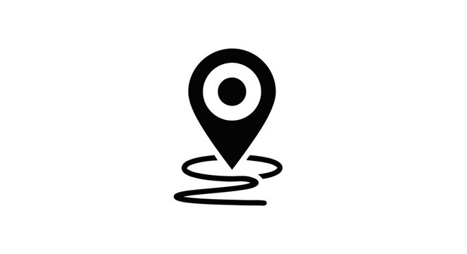 Black Location Pin Icon Symbol.