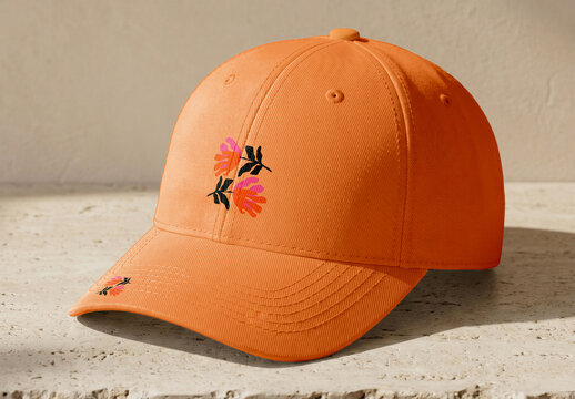 Baseball Cap Mockup on Stone Surface