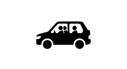 Fototapeta premium Black silhouette of a car.