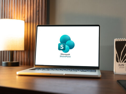 Microsoft SharePoint logo is displayed on a smartphone screen in Bangalore, India, on June 25, 2026