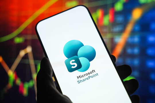 Microsoft SharePoint logo is displayed on a smartphone screen in Bangalore, India, on June 25, 2026