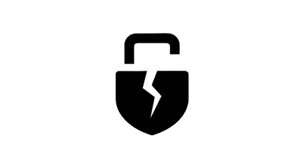 Broken Lock Security Symbol Icon. © rahma