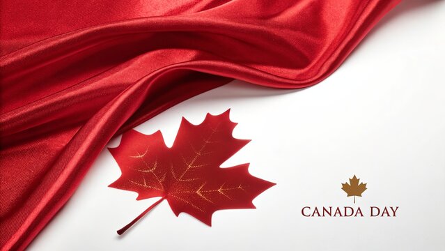 Vivid Red Canadian Maple Leaf Closeup With Detailed Texture.
