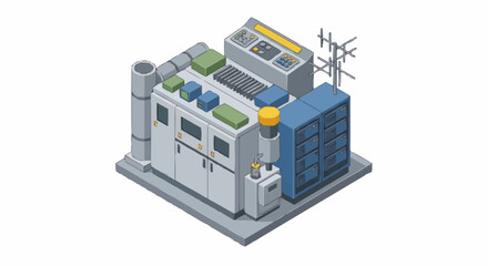 Fototapeta premium Modern industrial technology equipment complex isometric illustration.