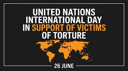 Global campaign banner featuring orange world map for United Nations International Day in Support of Victims of Torture
