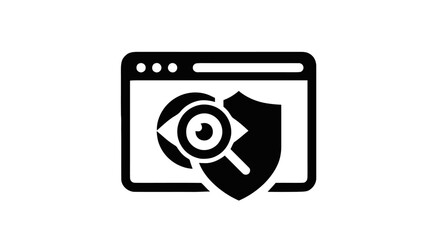 Cybersecurity protection icon with shield. © Sintia