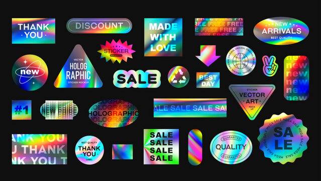 28 Holographic Stickers Illustration
