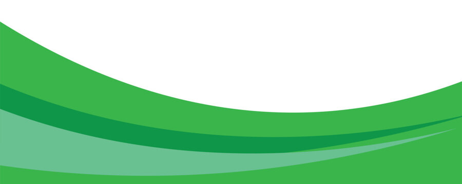 Green banner background. Green abstract header with rounded lines for web banner or poster.