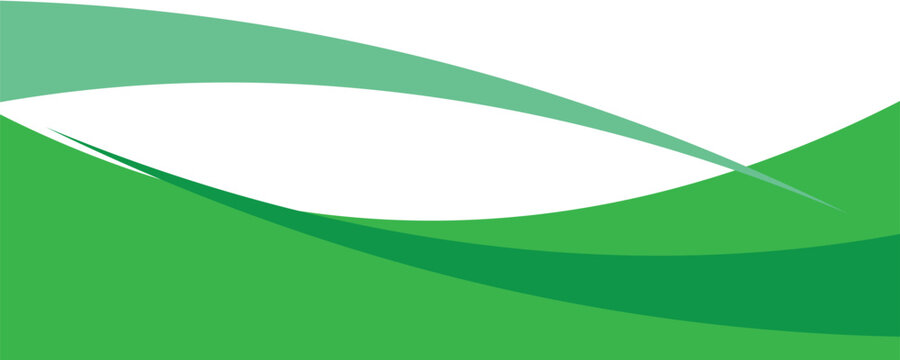 Green banner background. Green abstract header with rounded lines for web banner or poster.