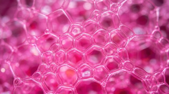Close up abstract macro texture of pink geometric cell structures