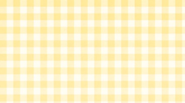 Yellow gingham pattern background with a classic checkered picnic cloth design