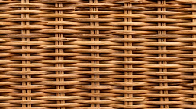 Woven wicker texture background featuring natural rattan fiber pattern.
