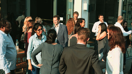 Obraz premium Outdoor networking event gathering photo
