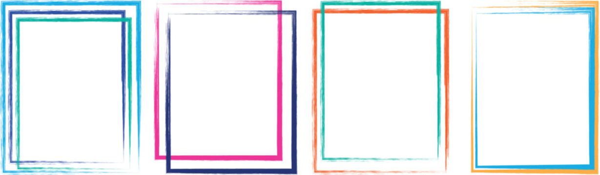 Rectangle frame line. Grunge frame collecton. grounge border set.