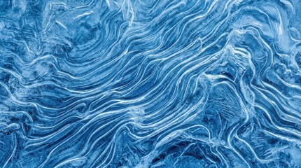 Fototapeta premium Abstract swirling liquid marble paint texture background with blue