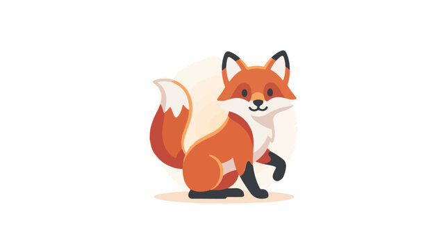 A cartoon illustration of an orange fox with white and black markings