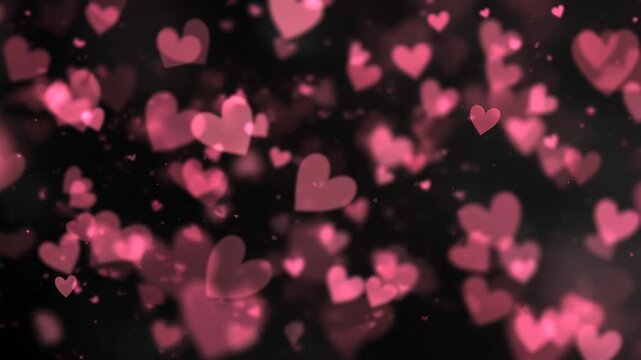Wedding and Anniversary Background with Floating Romantic Heart Shapes