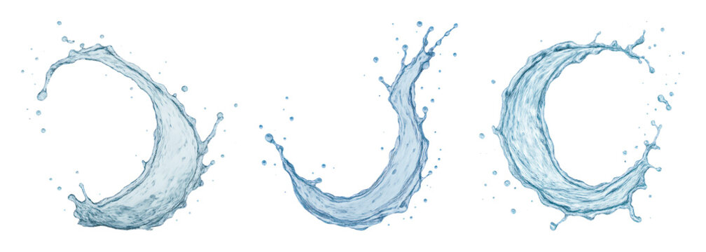 PNG Dynamic water splash crescents on transparent background