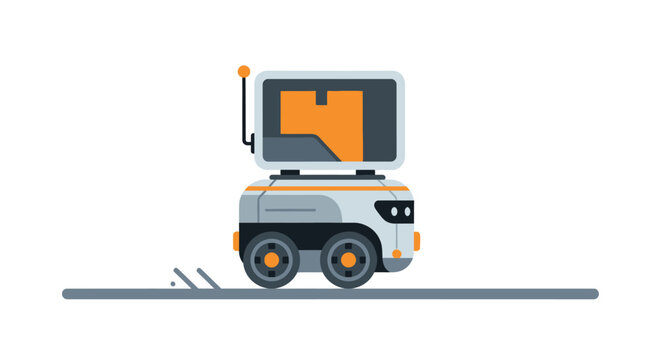 Autonomous Delivery Robot for Modern Logistics and E-commerce Illustration