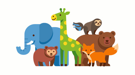 Fototapeta premium A colorful group of animals
