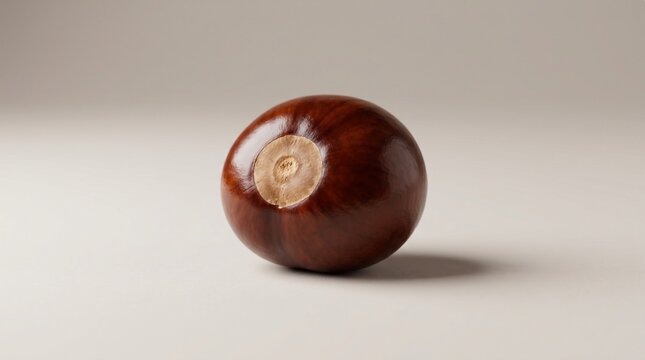 Shiny brown buckeye seed isolated  smooth conker nut for autumn crafts and seasonal decorations on  background


