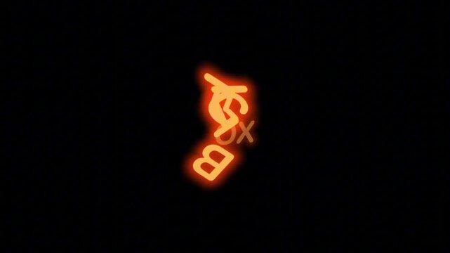 Vibrant Orange Neon Sign 'GIFT BOX' with Continuous Loop on Transparent Alpha Channel, Great for E-commerce Gift Campaigns