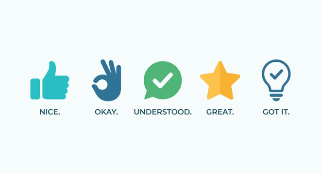 Collection Of Hand Gesture And Approval Icons In Flat Silhouette