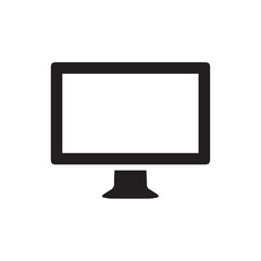 Fototapeta premium Computer monitor silhouette on a white background a simple digital display icon