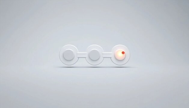 3D horizontal line with circular nodes timeline icon isolated on white