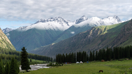 Xiate Ancient Road Snow Mountain Panorama © ou ming
