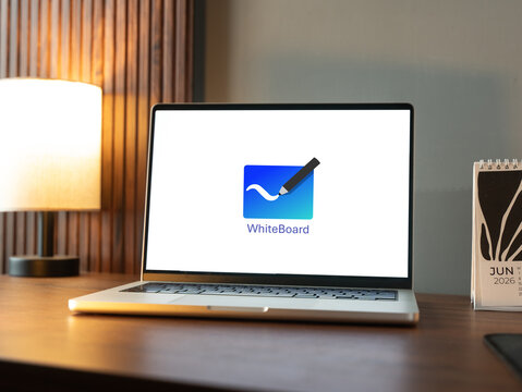 Microsoft Whiteboard logo is displayed on a smartphone screen in Bangalore, India, on June 25, 2026
